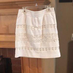 Loft skirt lace inlay cream size 0 petite